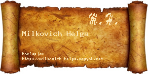 Milkovich Helga névjegykártya